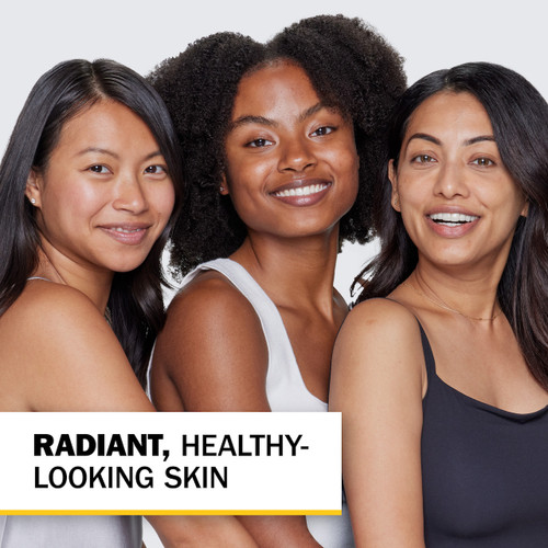 3 models with different skin tone posing. Radiant, healthy looking skin