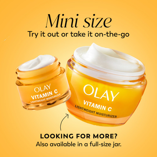 Vitamin C Lightweight Hydrating Moisturizer jar and Vitamin C Lightweight Hydrating Moisturizer mini jar. Mini size. Try it out or take it on the go. Looking for more? Also available in a full size jar.
