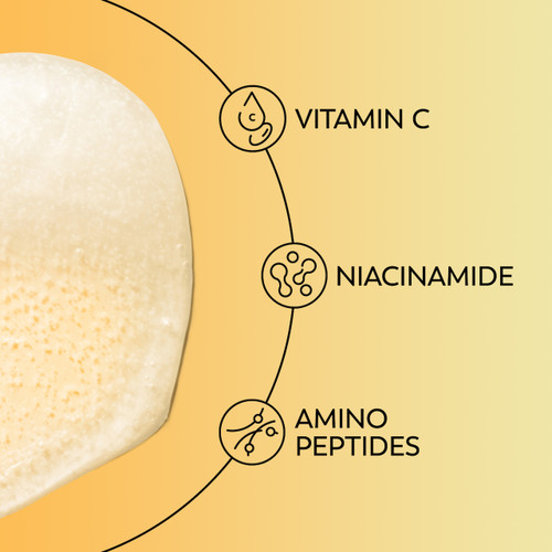 Vitamin C Brightening Cleanser texture swipe. Vitamin c, Niacinamide, Amino peptides