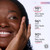 Model posing with hands on face. 98% agree skin feels smooth, 96% agree skin feels soft, 90% agree skin looks radiant