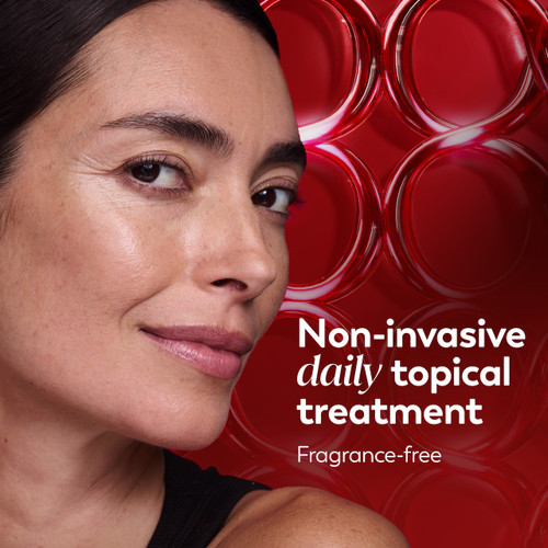 Model posing. Non invasive daily topical treatment. Fragrance free.
