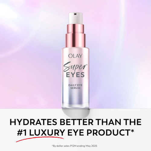 Super Eyes bottle. Hydrates better than the #1 luxury eye product. *by dollar sales P12M ending May 2025.