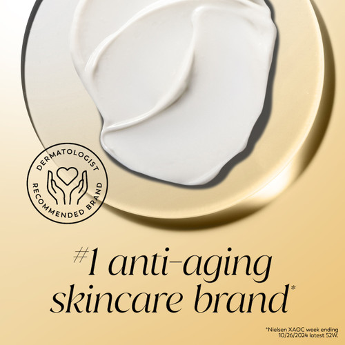 Collagen Peptide Moisturizing Cream texture swipe. #1 anti aging skincare brand* *Nielsen XAOC week ending 10/26/2024 latest 52W. Dermatologist recommended.