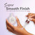 Model applying Super Serum erum to hand with a dropper, while holding the Super Serum jar. Super smooth finish with a lightweight feel that leaves skin dewy