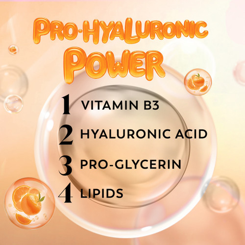 Ingredients. Pro hyaluronic power. Vitamin B3, hyaluronic, pro glycerin, lipids