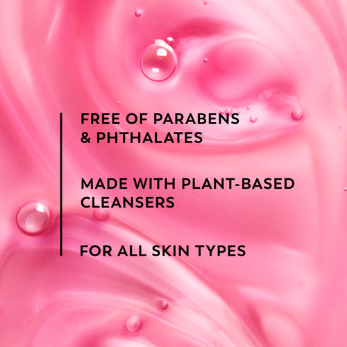 Free of parabens and phthalates. Made with plant based cleansers. For all skin types.