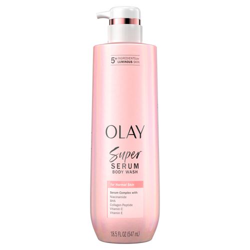 Olay Super Serum Body Wash for Normal Skin bottle with pump